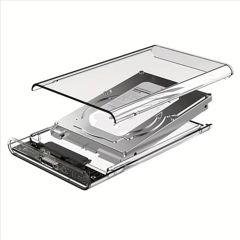 Custodia per disco rigido esterno trasparente da 2 pezzi da 2,5 pollici HDD SSD SATA a USB 3.1 tipo C 4TB compatibile con UASP SATA III-[Y03A]