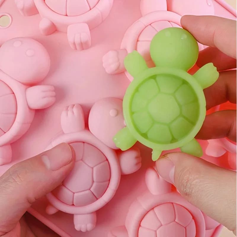 Stampo in silicone a forma di tartaruga per sapone, decorazioni per feste a tema cartone animato 3D, bomboniere per baby shower, caramelle, cera profumata, resina epossidica, artigianato