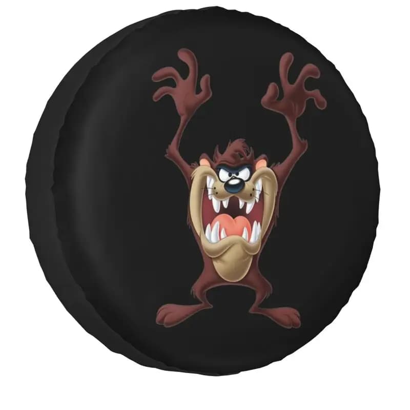 Copertura per pneumatici di ricambio Tasmanian Devil per Toyota Land Cruiser Prado Taz Cartoon 4WD 4x4 RV protezione per ruote per auto 14 "15" 16 "17" pollici