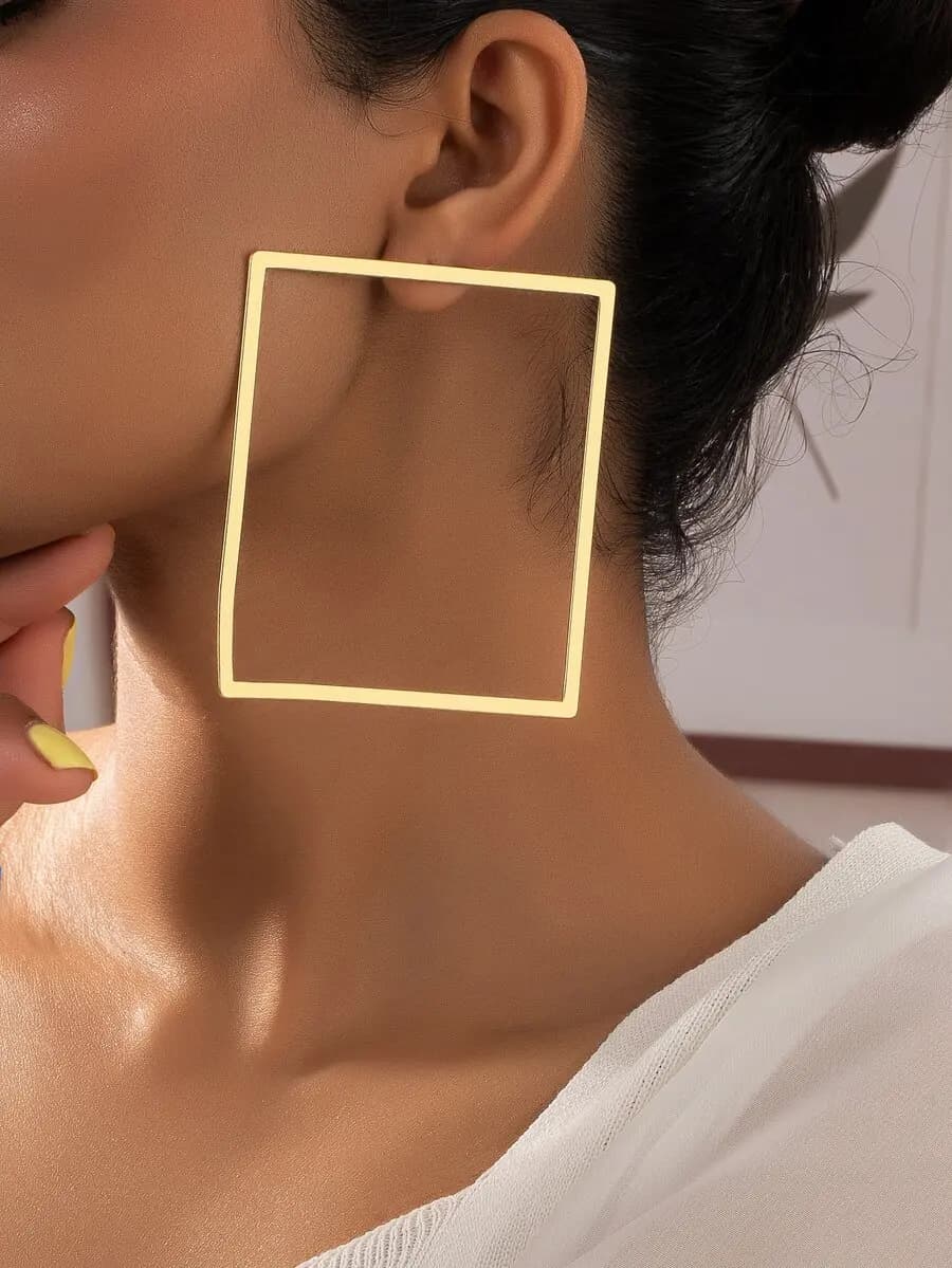 Square-shaped stud earrings for everyday wear — lightweight, minimalist design with secure back closure