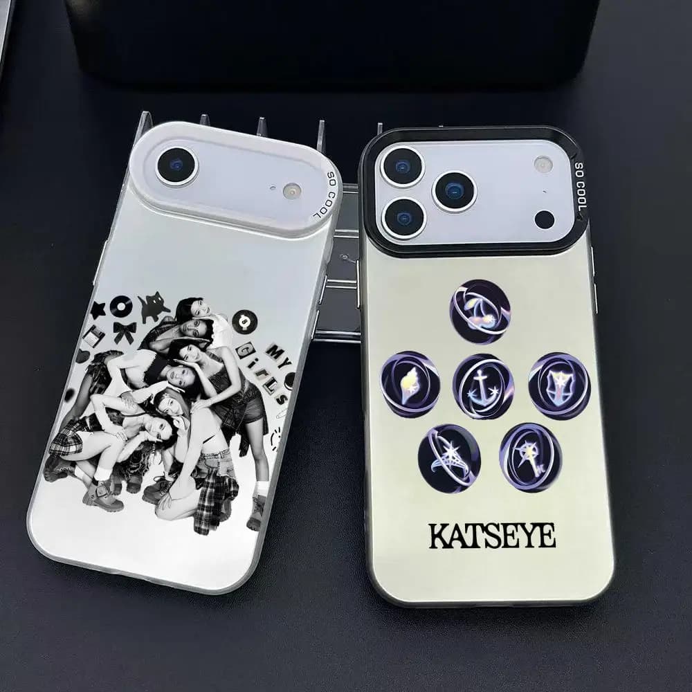Custodia per telefono K-pop Band K-katseye per iPhone 17 16 15 14 13 12 11 Pro Max Air, colorata opaca laser Aurora antiurto