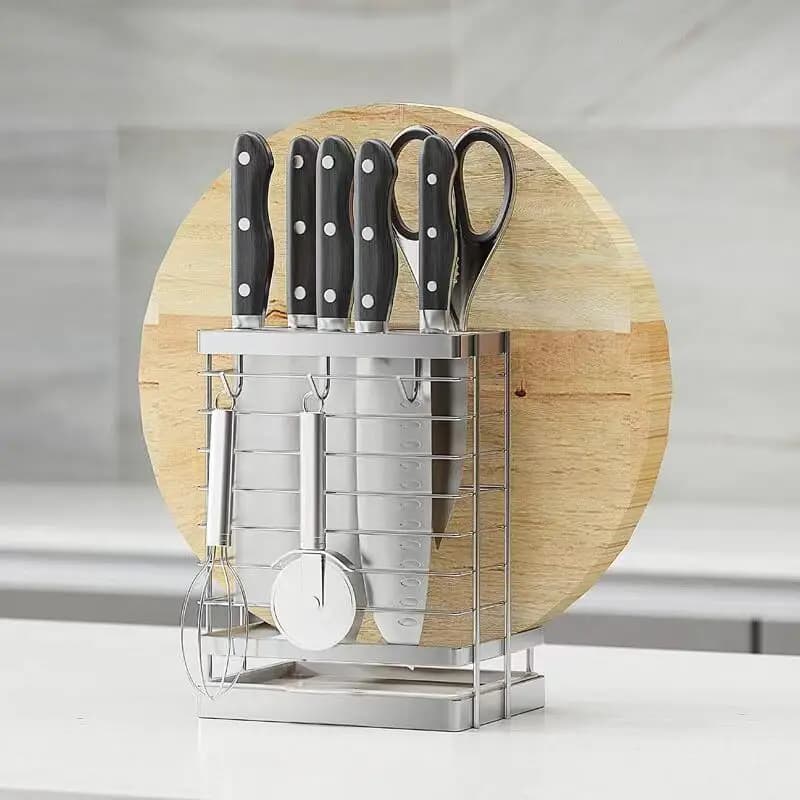 Multifunctional Stainless Steel knife holder 304 with Hook, Cutlery, Cutlery and Kitchen Knife Holder