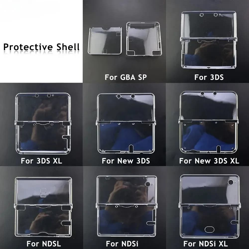 JCD Transparent Plastic Crystal Protective Shell Leather Case Cover for GBA SP NDSL DSI NDSi XL 3DS XL New 3DS XL LL Console