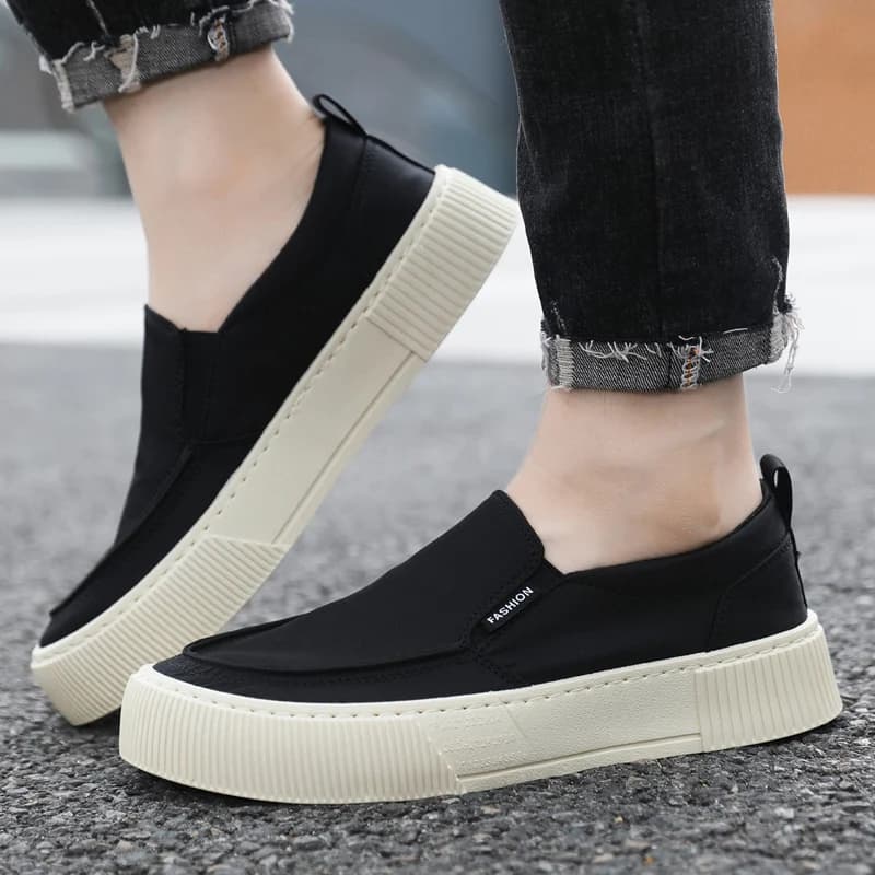 Size 48 Mens Shoes Men Casual Platform Shoes for Men Canvas Breathable Slip on Flats Men Loafers Comfortable Light Walking Shoes