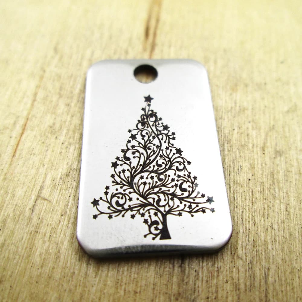 20 stainless steel pendants for Christmas tree - laser engraved - customized - pendants with DIY pendants