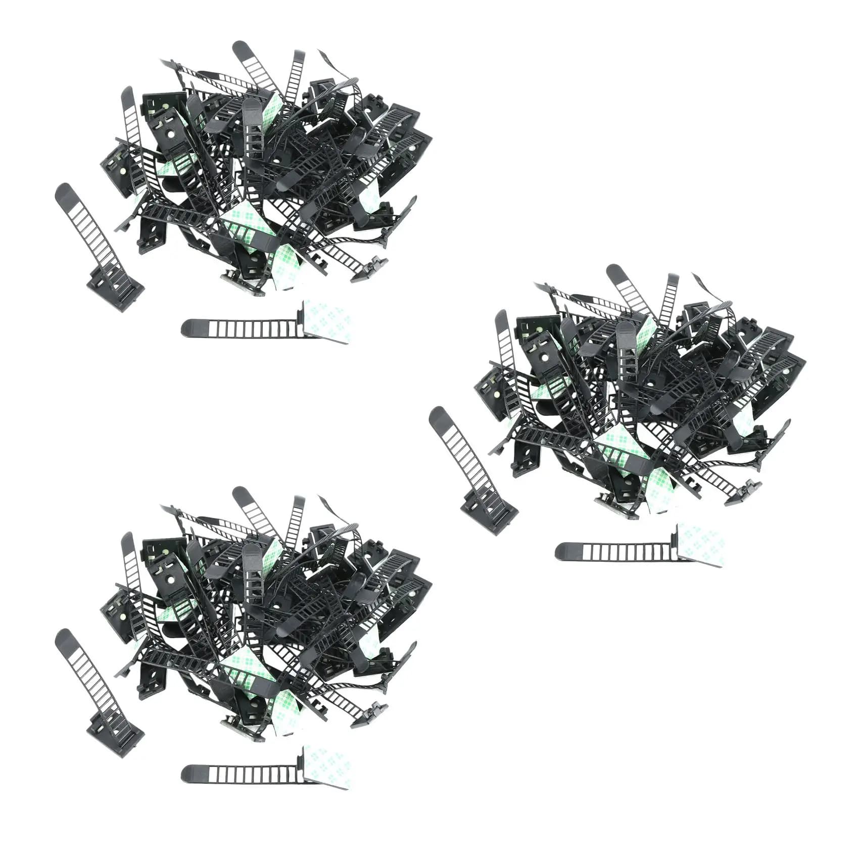 HLZS-150Pcs 2 Sizes Adjustable Self-Adhesive Nylon Cable Straps Cable Ties Cord Clamp For Wire Management, Large And Small