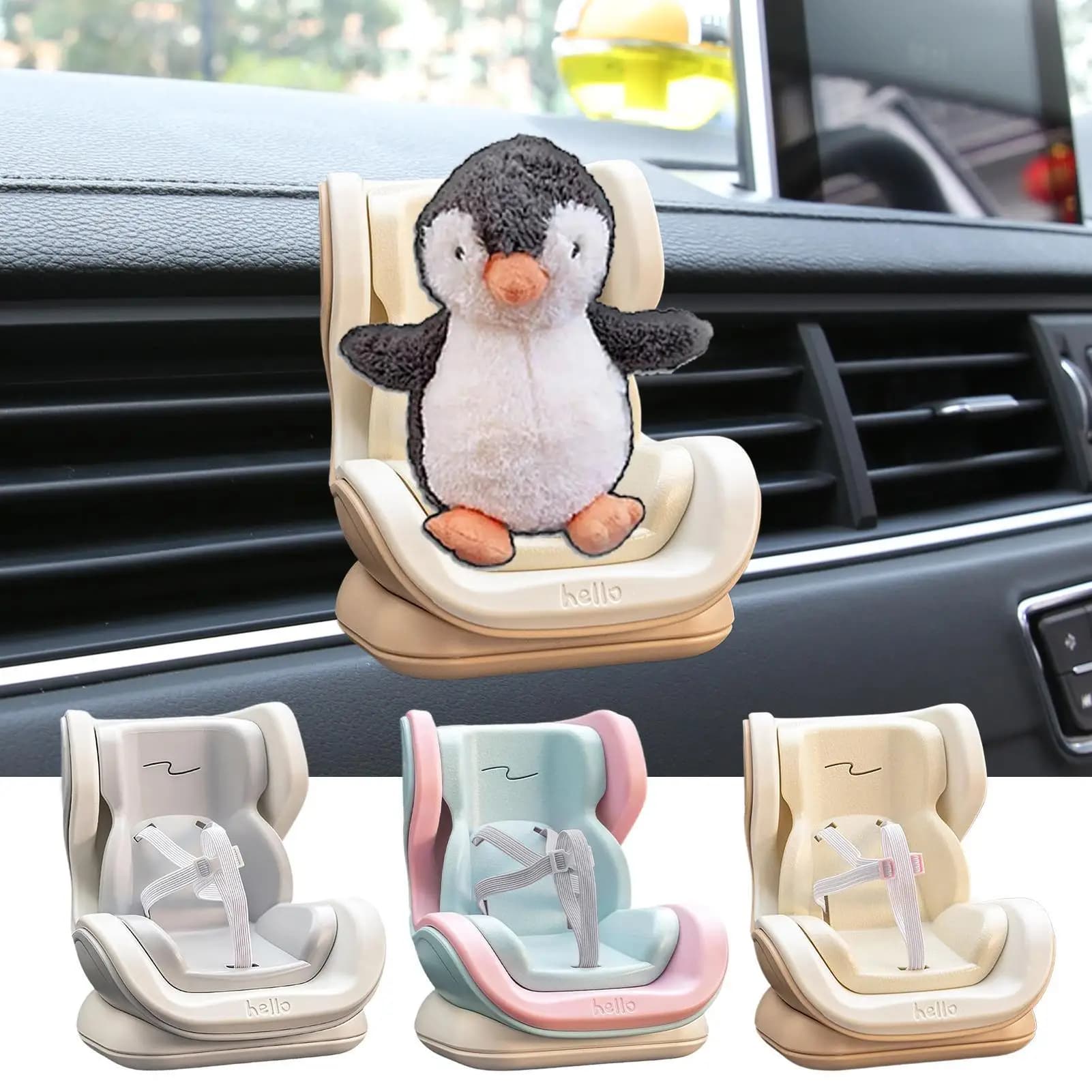 car Air Vent Doll Car Seat Display Chair For 10-17cm Doll Model Doll Car Seat Deco Mini Car Seat Auto Interior Ornament For Doll