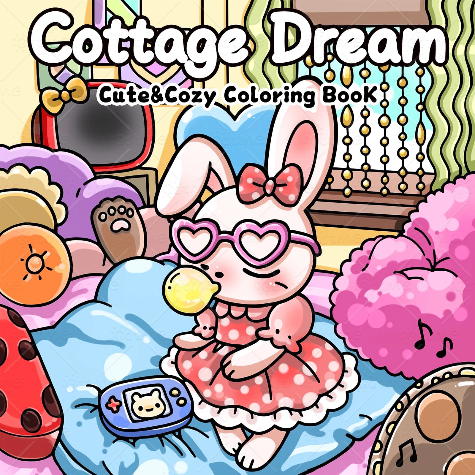 Cottage Dream Bold-easy Patterns Coloring Book for Adults Cute Drawing Book Perfect Gift for Party and Birthday