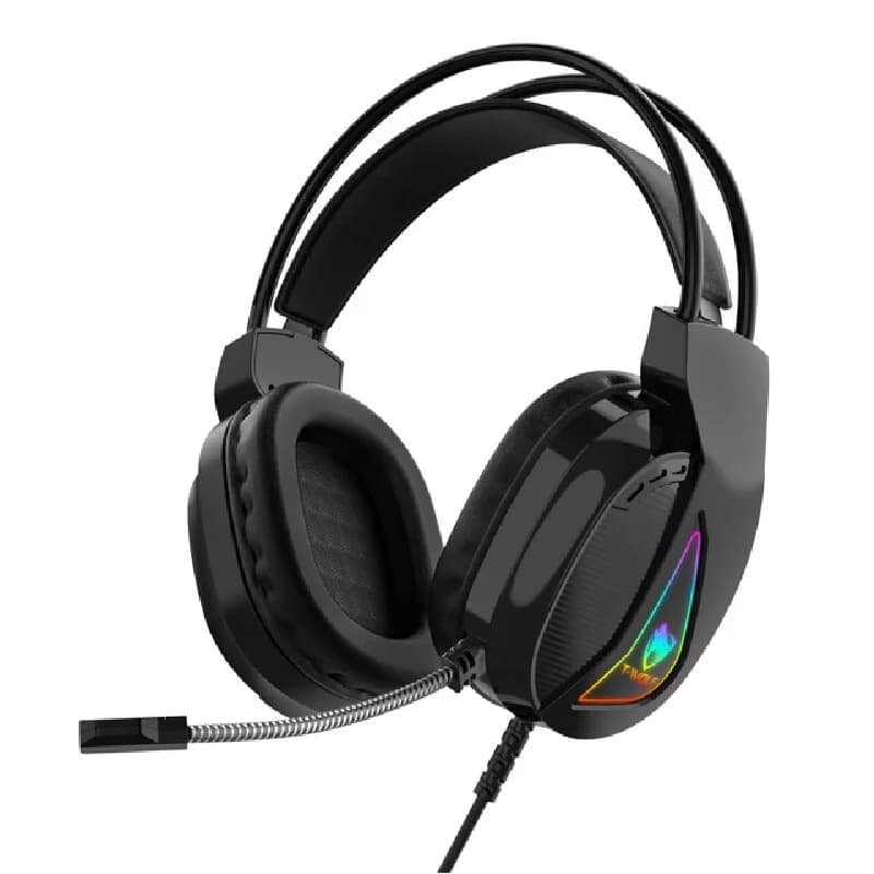 Rgb Gaming Headset Wired Over Ear Headphones With Microphone Led Lighting Deep Bass Stereo Sound For Pc Laptop Computer Desktop