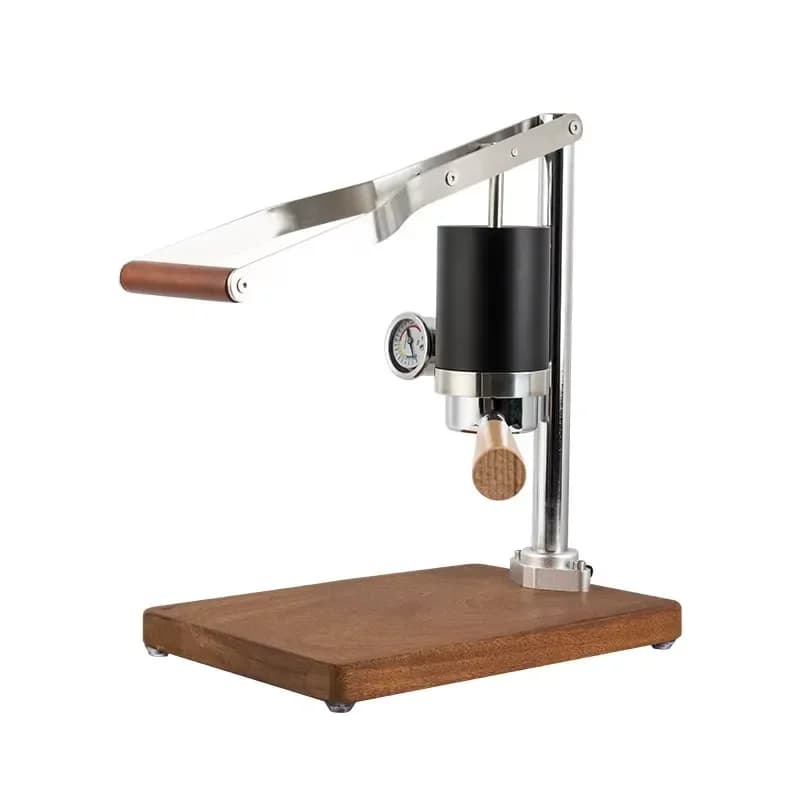 Retro Manual Espresso Maker Portable Hand Press Coffee Machine Integrated Pressure Rod Rich Oil Extraction Compact Design for
