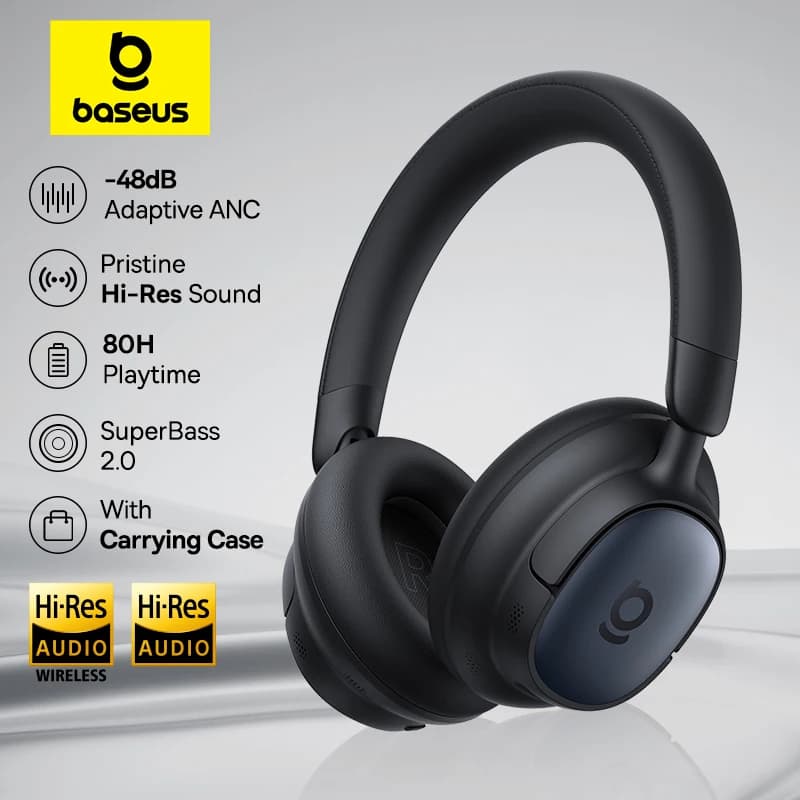 Baseus Bowie MH1 ANC Cuffie wireless Cuffie ibride adattitive con cancellazione del rumore da 48 dB Tempo di riproduzione 80 ore Cuffie LDAC audio ad alta risoluzione