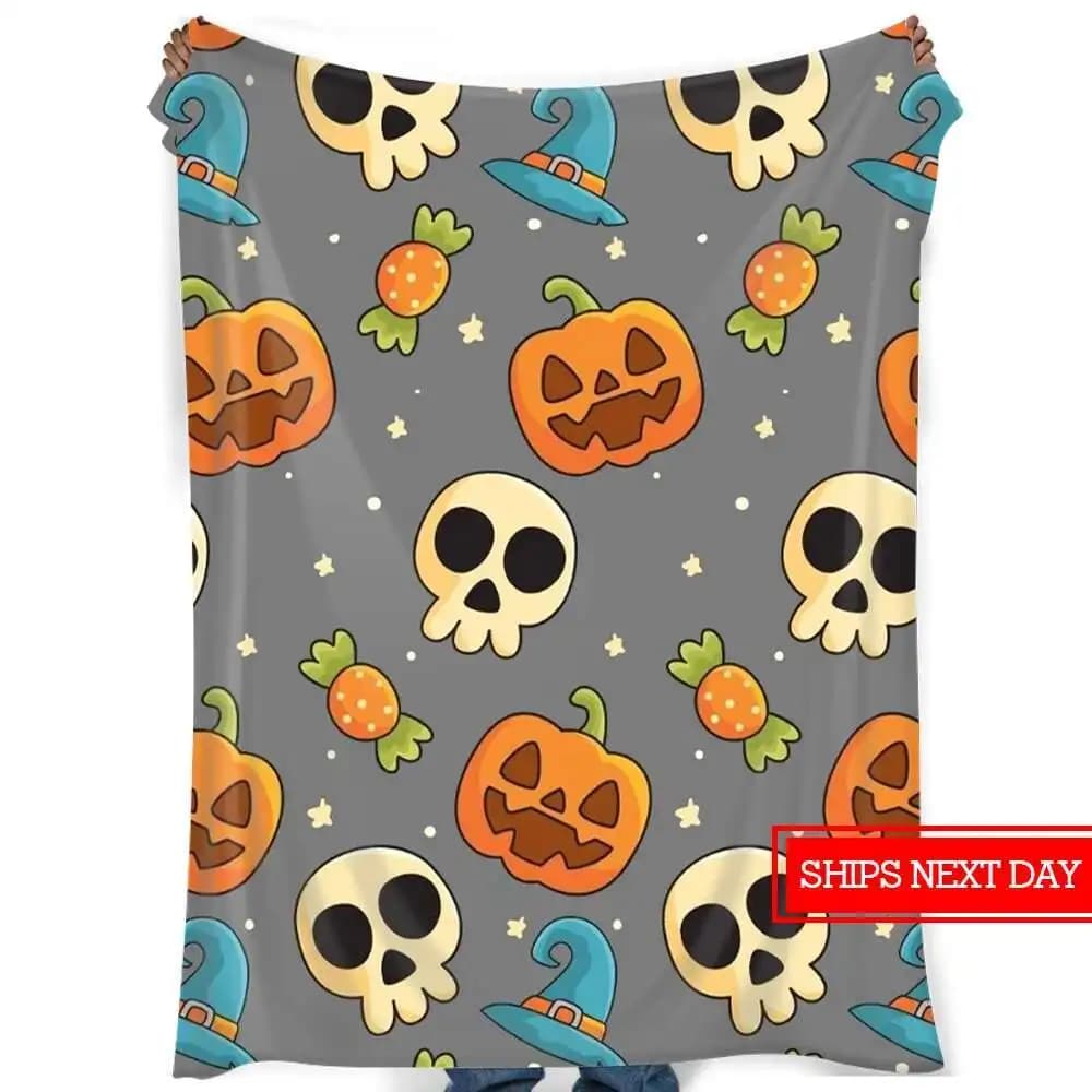 Coperta stampata, coperta in peluche ad alta definizione stampata Halloween, soggiorno, camera da letto, letto, divano, picnic per bambini