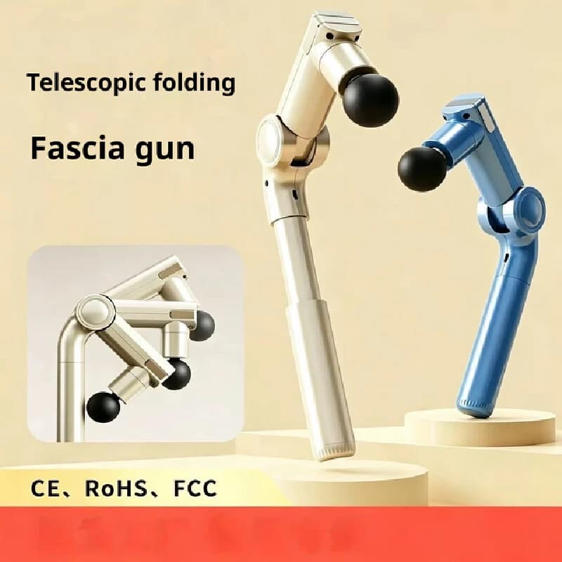 Pistola massaggiante scalabile, pistola massaggiante pieghevole, pistola massaggiante per gomito con funzione tapping, pistola con manico esteso, portatile