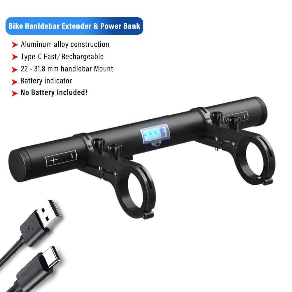 Estensore per manubrio MTB Staffa di estensione per bicicletta Barra Supporto per faro per bici Supporto per telefono Gopro Supporto per rack Adattatore per manubrio