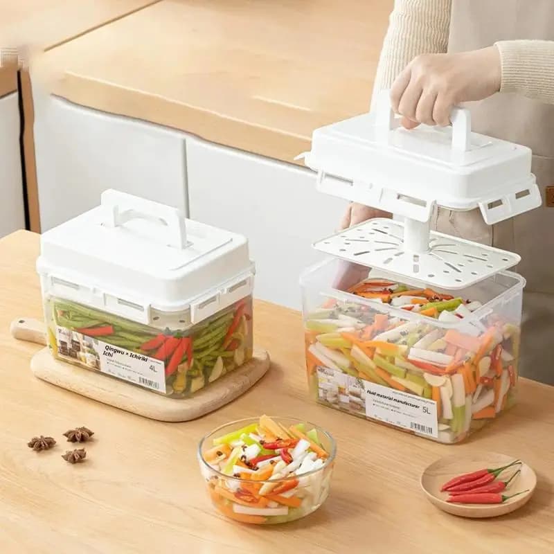 Contenitore per kimchi da 5L - Barattolo per sottaceti, fermentazione di cavoli verdi e sottaceti, organizzazione, attrezzi e forniture da cucina