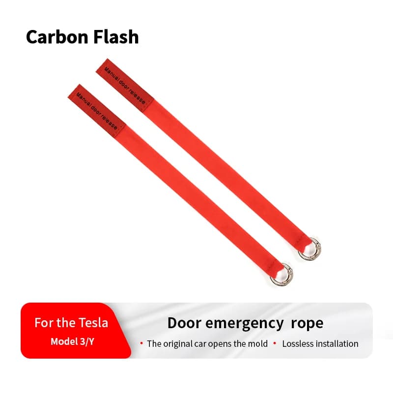 Emergency handle for carbon car carrier Flash Emergency handle for extended manual release for door Emergency extractor button for Tesla Model 3 Y Red