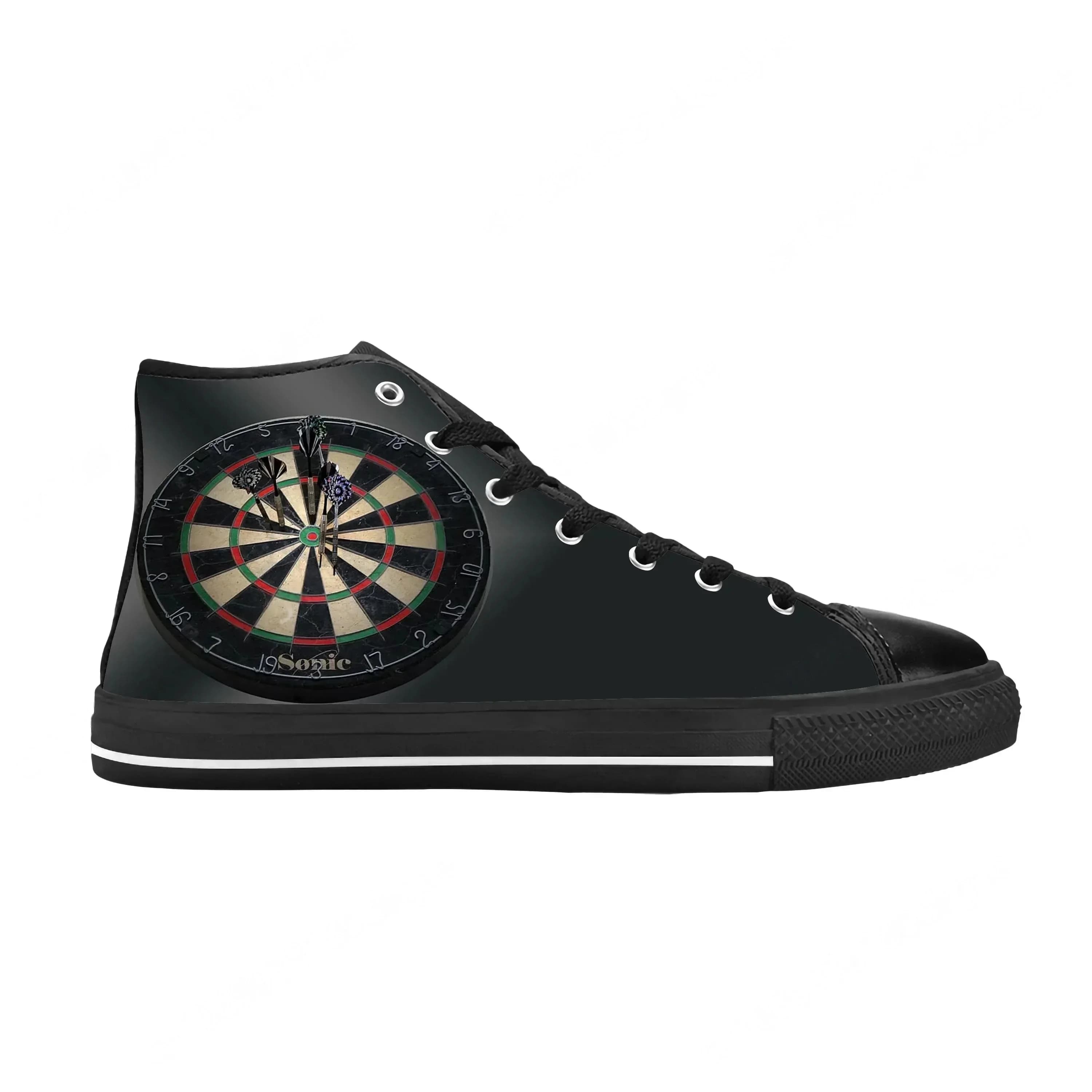 Scarpe Casual Sportive con Stampa 3D a Tema Freccette e Bersaglio, Comode e Traspiranti, Modello High-Top per Uomo e Donna
