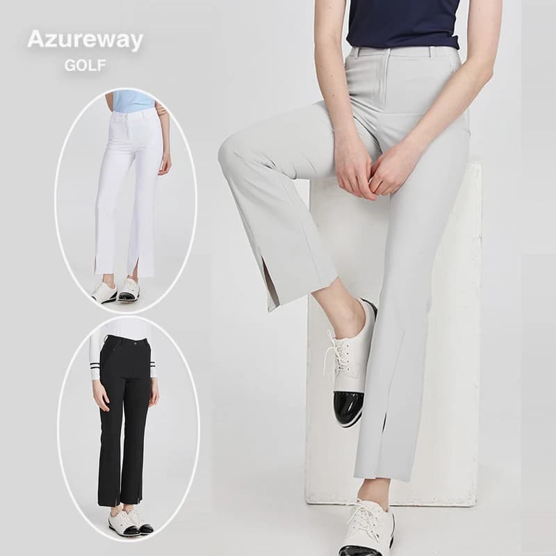 Pantaloni da golf estivi Azureway Pantaloni slim svasati divisi da donna Pantaloni elastici traspiranti ad asciugatura rapida Pantaloni sportivi da golf da donna