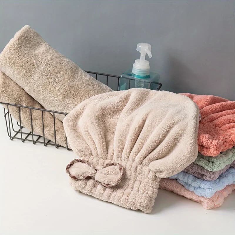 Strongly absorbent dry hair cap, lady's quick drying bag, headscarf, shower cap, super soft and thick, no need for hair dryer,