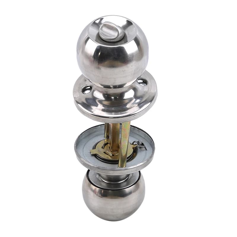 Round Ball Privacy Door Knob Bathroom Handle Lock With Key Home Interior Door Hardware Household Security Fitting Accessory