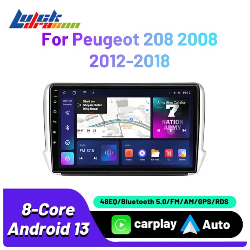 2Din Android 10 pollici Autoradio Per Peugeot 208 2008 2012-2018 Autoradio Multimedia Automotive Video Stereo DSP Subwoofer Auto