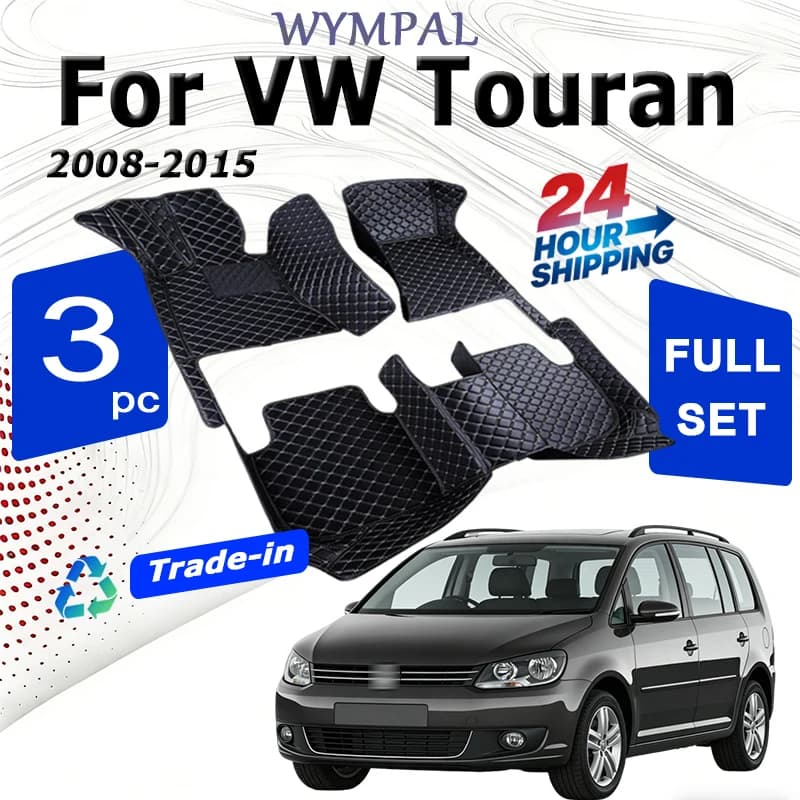 Car Floor Mats For VW Touran 2008-2015 DropShipping Center Auto Interior Accessories 100% Fit Leather Carpets Rugs Foot Pads