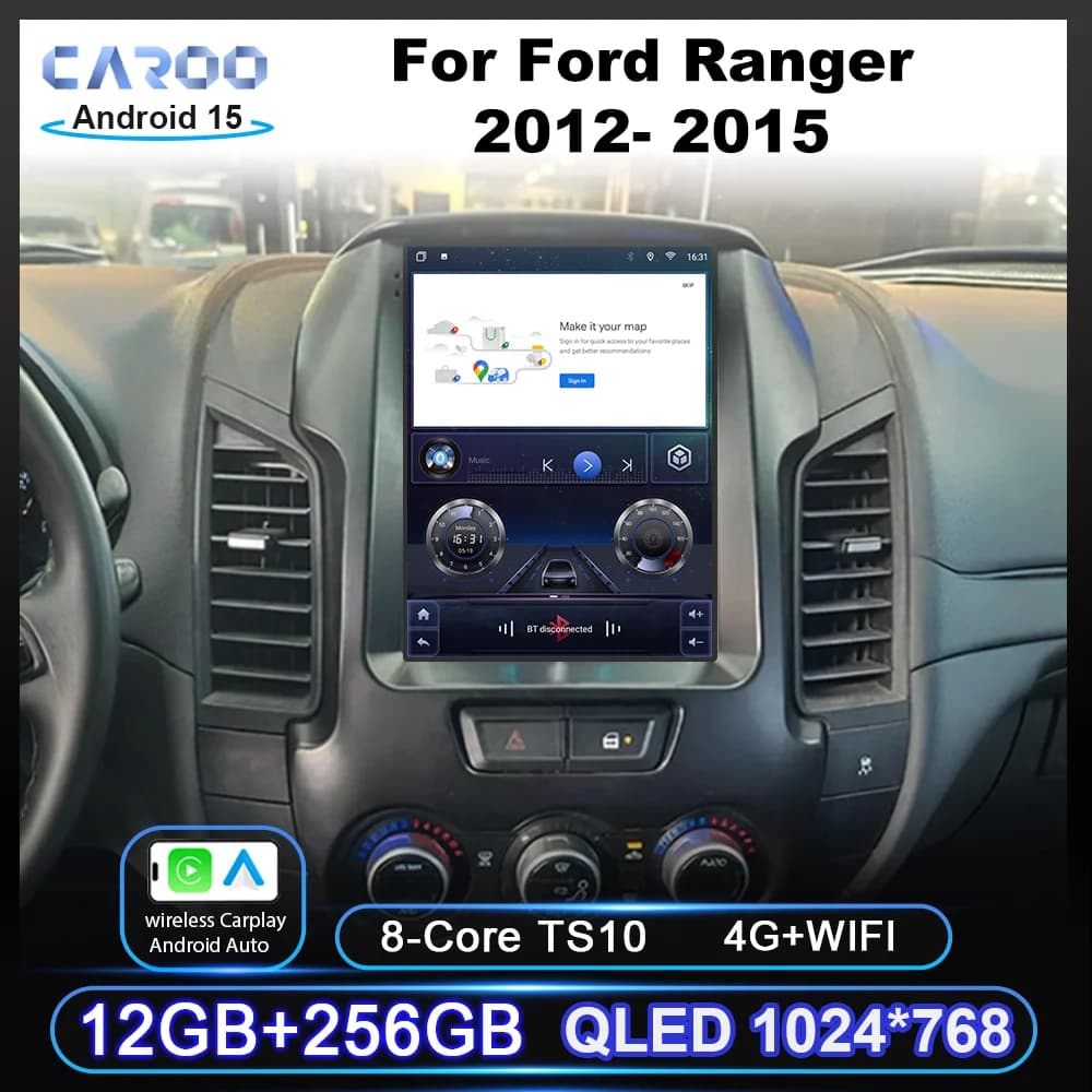 Android 15 Car Radio Stereo For Ford Ranger 2012 2013 2014 2015 Auto Multimedia Player GPS Navigation Head Unit Carplay 4G QLED