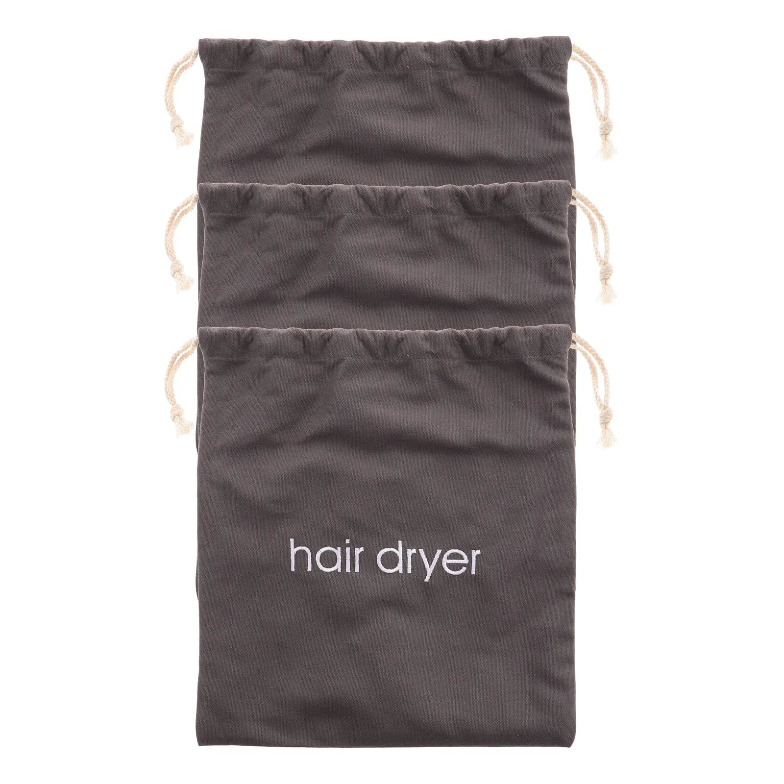 Set di 3 Borse in Tela per Asciugacapelli con Chiusura a Coulisse, Custodia per Strumenti per Capelli, Organizer da Viaggio per Pennelli da Trucco, Piastra e Arricciacapelli