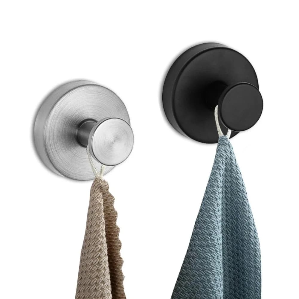 New Metal Suction Cup Hook Strong Vacuum Waterproof Wall Hanger Stainless Steel Reusable Towel Holder for Bathroom