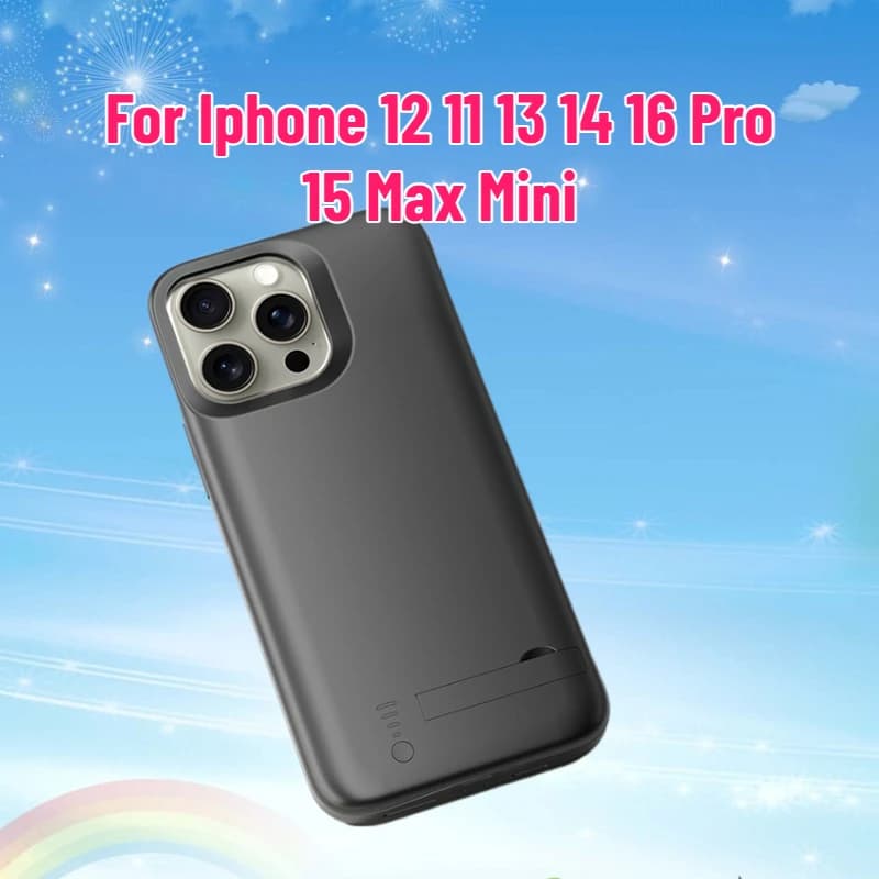 Nuova Cover Batteria 2026 per iPhone 12 11 13 14 16 Pro 15 Max Mini - Power Bank Caricabatterie Integrato