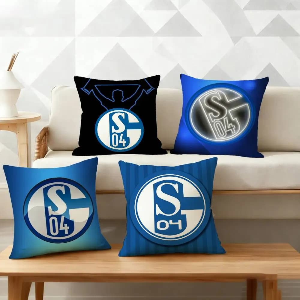 Fodera per cuscino della squadra S-Schalke 04, fodera per cuscino decorativo per divano dell'auto