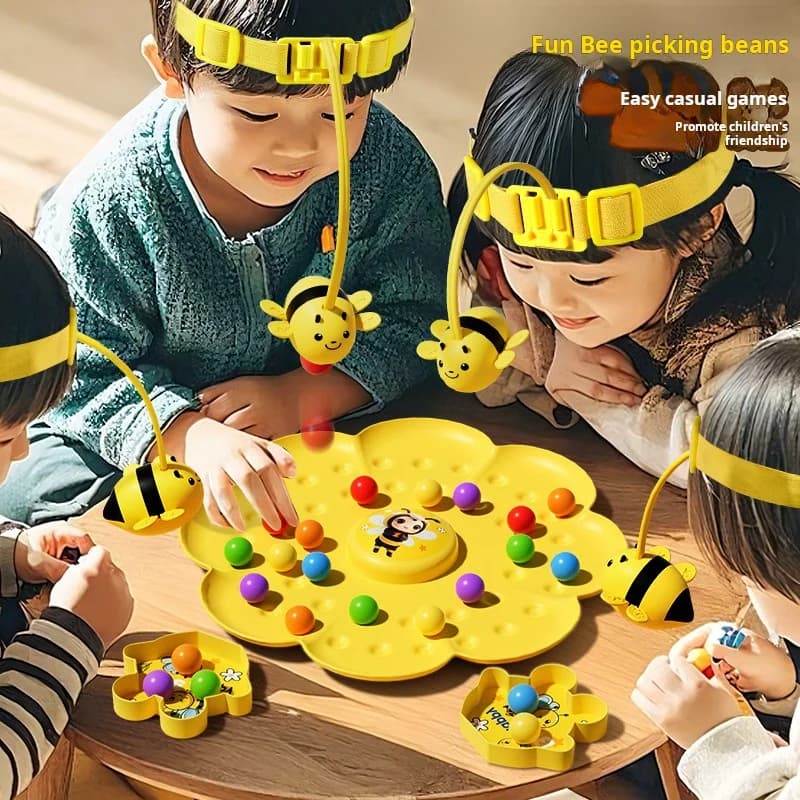 Bambini Bee Bean-Picking Giocattoli magnetici Educazione precoce Interazione genitore-figlio Gioco da tavolo magnetico da pesca multi-persona