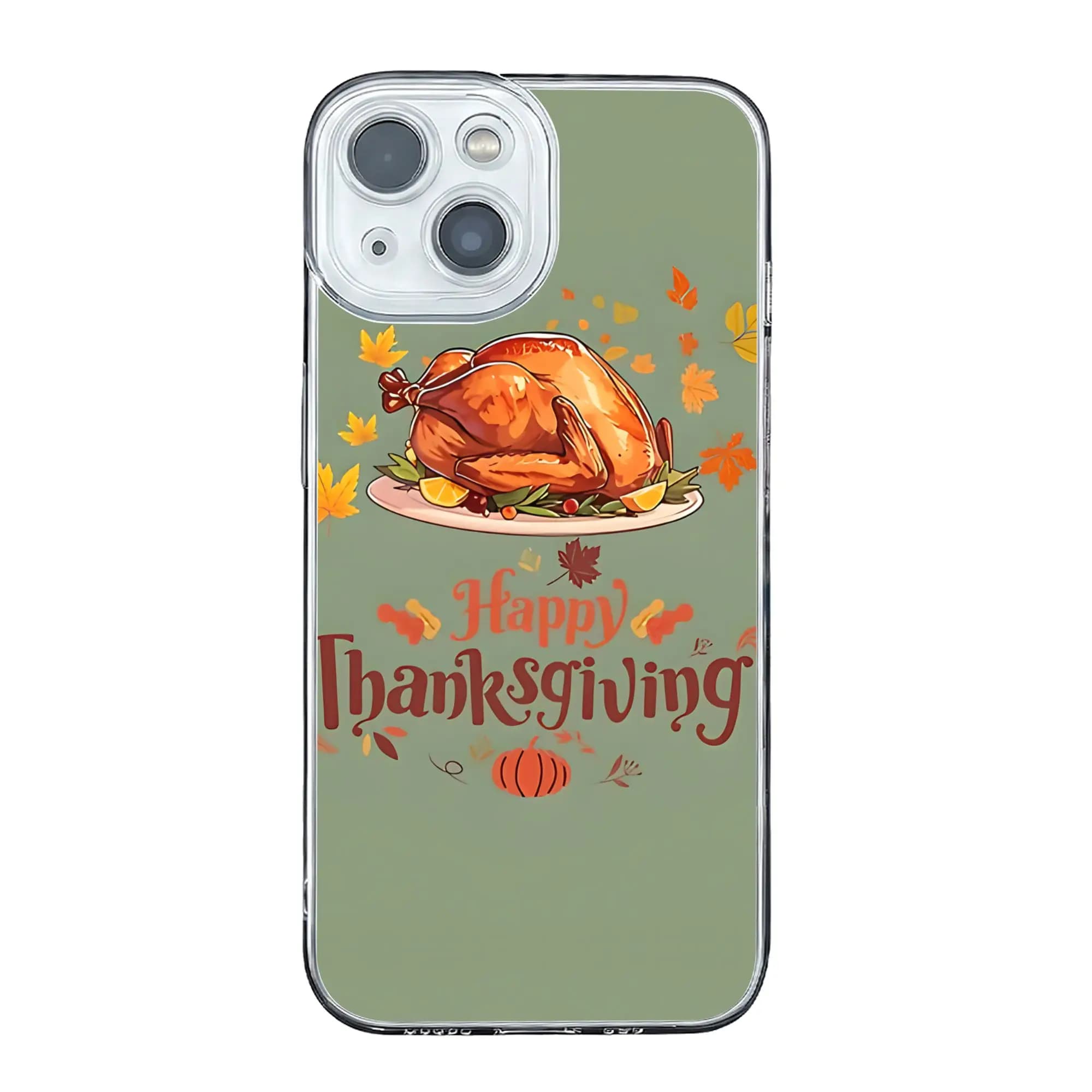 Cover anti-collisione per iPhone 17 16 15 14 13 12 11 Pro Max con motivo Tacchino del Ringraziamento e atmosfera autunnale