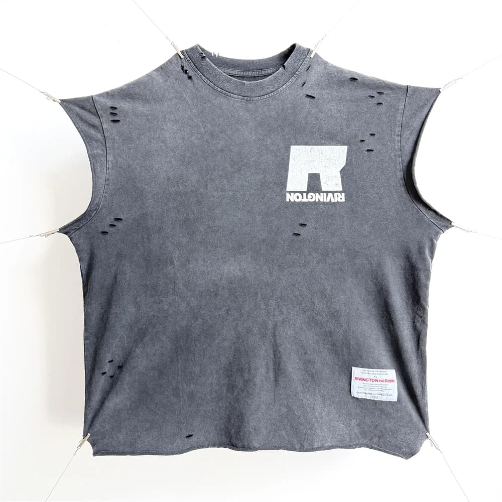 Lavato RRR 123 senza maniche Big R Series T-shirt con taglio a maniche in edizione limitata Uomo Donna RRR-123 Canotta T-shirt Tee Tops