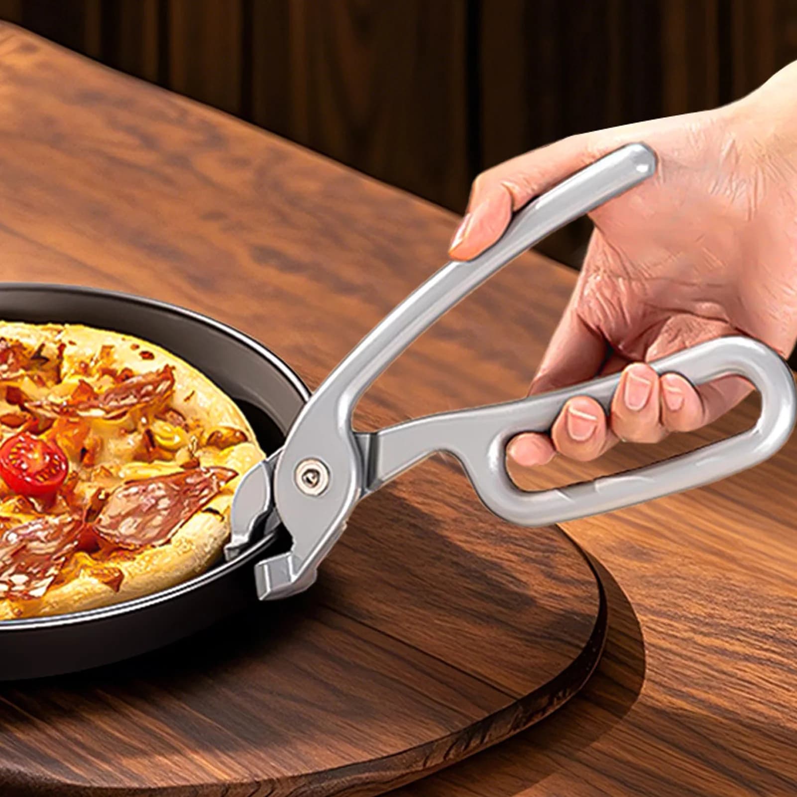 Pinze per Pizza Resistenti al Calore Antiscivolo per Cottura su Pietra, Sicure per Forno, Utensile da Cucina con Impugnatura Ergonomica