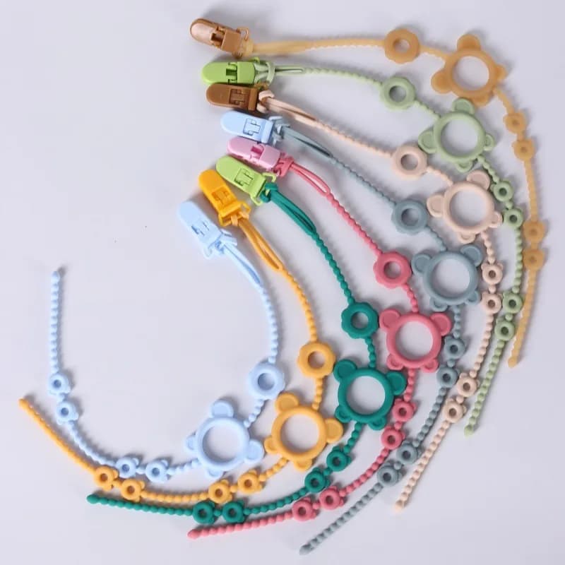 Silicone anti-fall chain teether chain baby teething stick toy anti-loss rope baby soother pacifier chain accessories