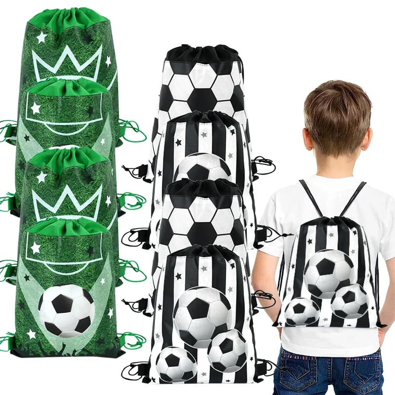 1/3 pezzi tessuti Non tessuti borse con coulisse da calcio festa di compleanno ragazzi ragazze bomboniere borsa con coulisse da calcio forniture per feste a tema