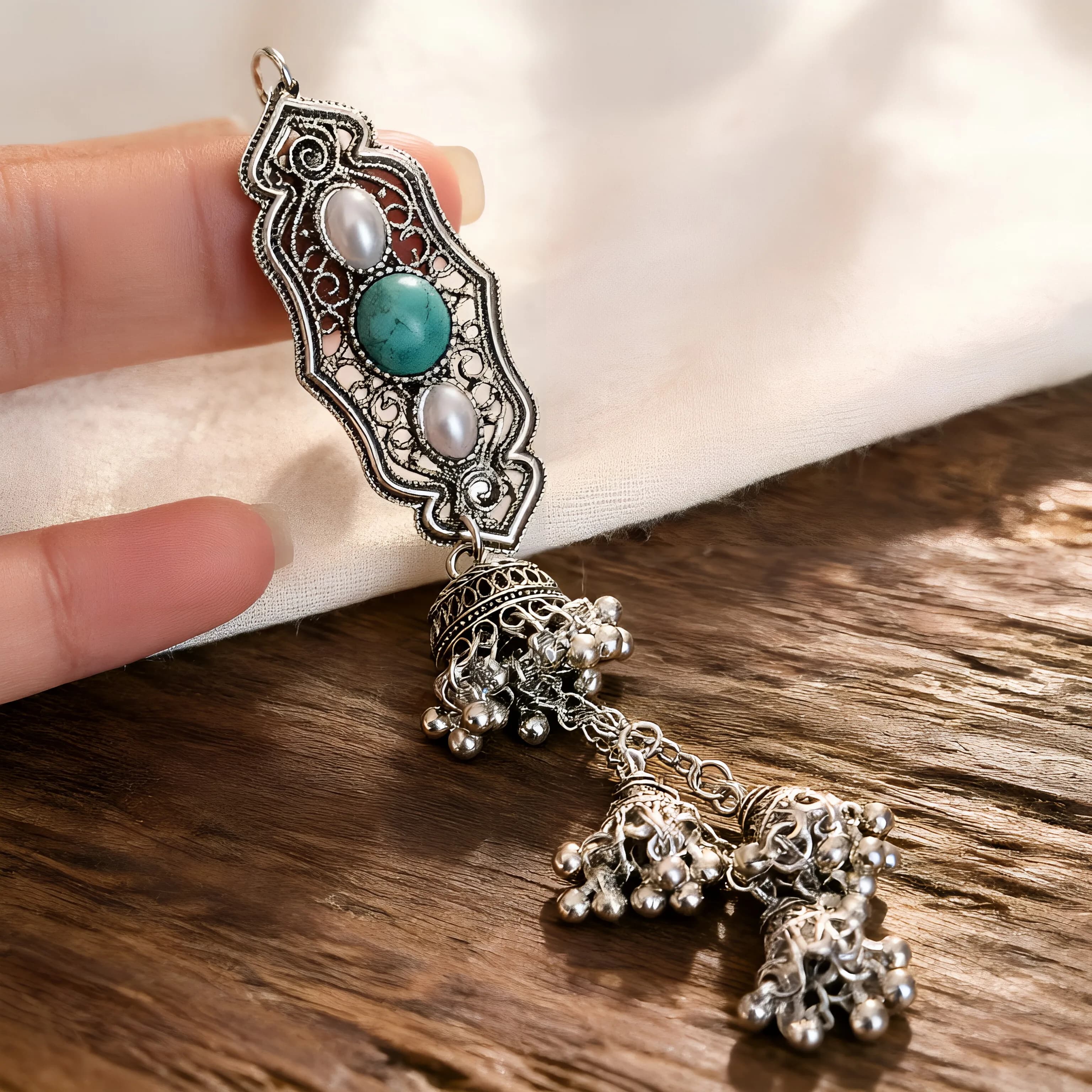 Ethnic style sparkling diamond tassel hair clip wholesale New Chinese retro high-end feeling side hair clip headband