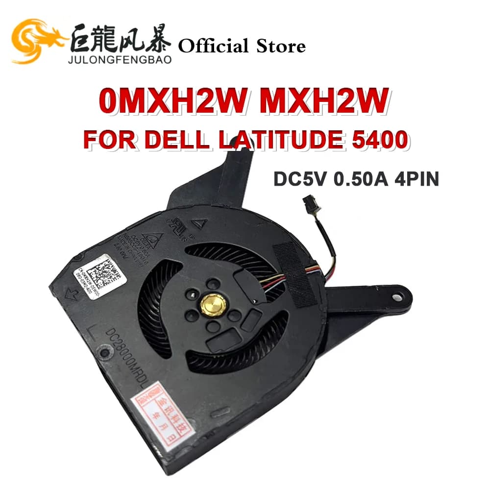 New For Dell Latitude 5400 4Pin DC28000MRFL DFS5K12304363Q DC5V 0.50A 0MXH2W MXH2W EG50050S1-CF00-S9A Laptop CPU Cooling Fan
