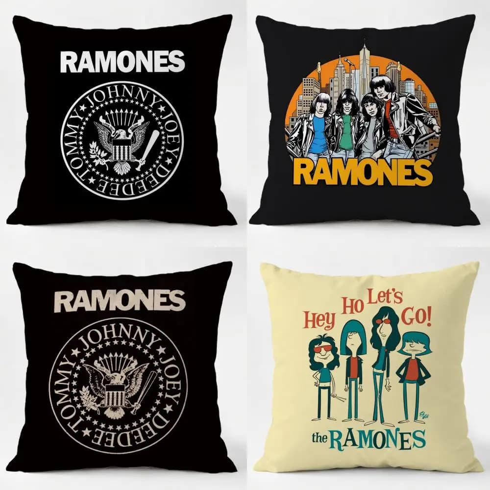 Fodera per cuscino Rock R-Ramones, federa in lino lavabile, morbida, per divano letto, decorazione per la casa
