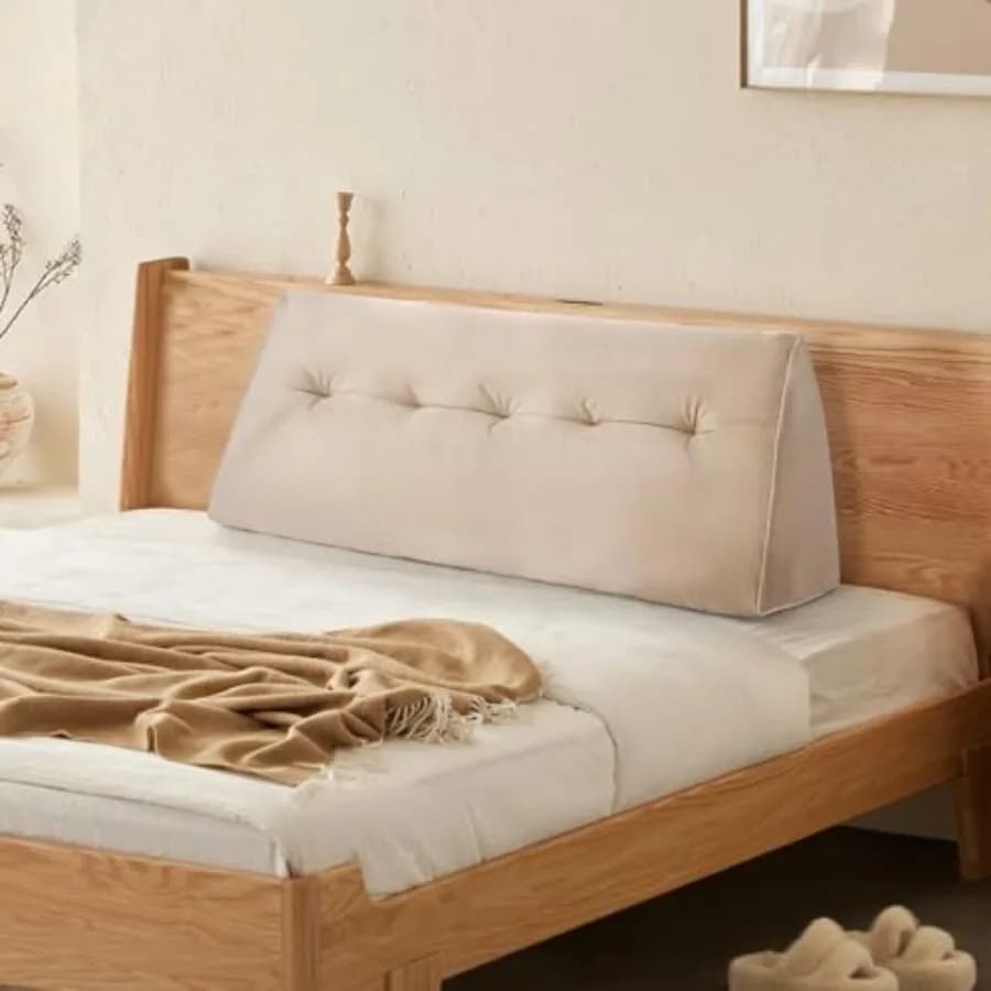 Cuscini ergonomici triangolari per testiera letto, cuscino spesso per schienale, ideale per leggere in camera da letto, dormitorio o divano, 54 pollici