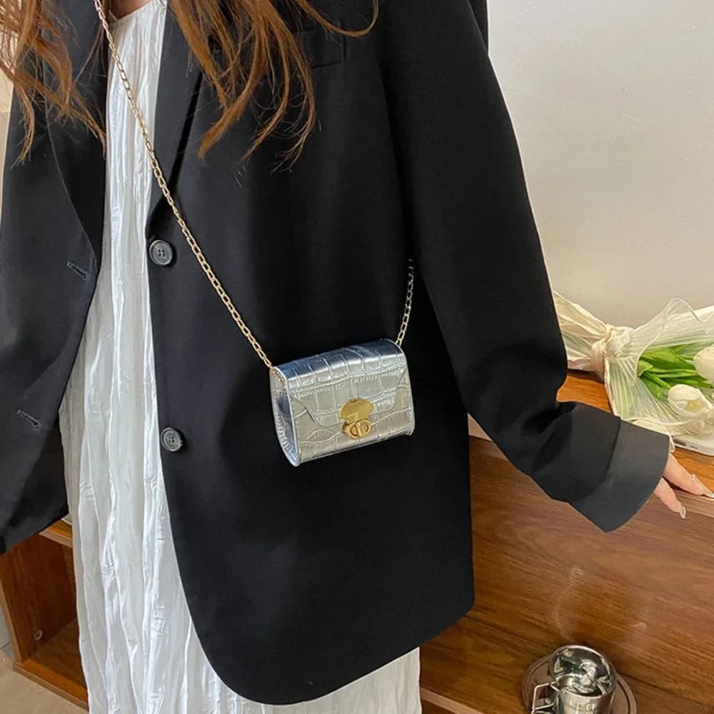 Mini borsa a tracolla alla moda borsa a tracolla a catena Casual borsa da pendolarismo quotidiana borsa portamonete rossetto