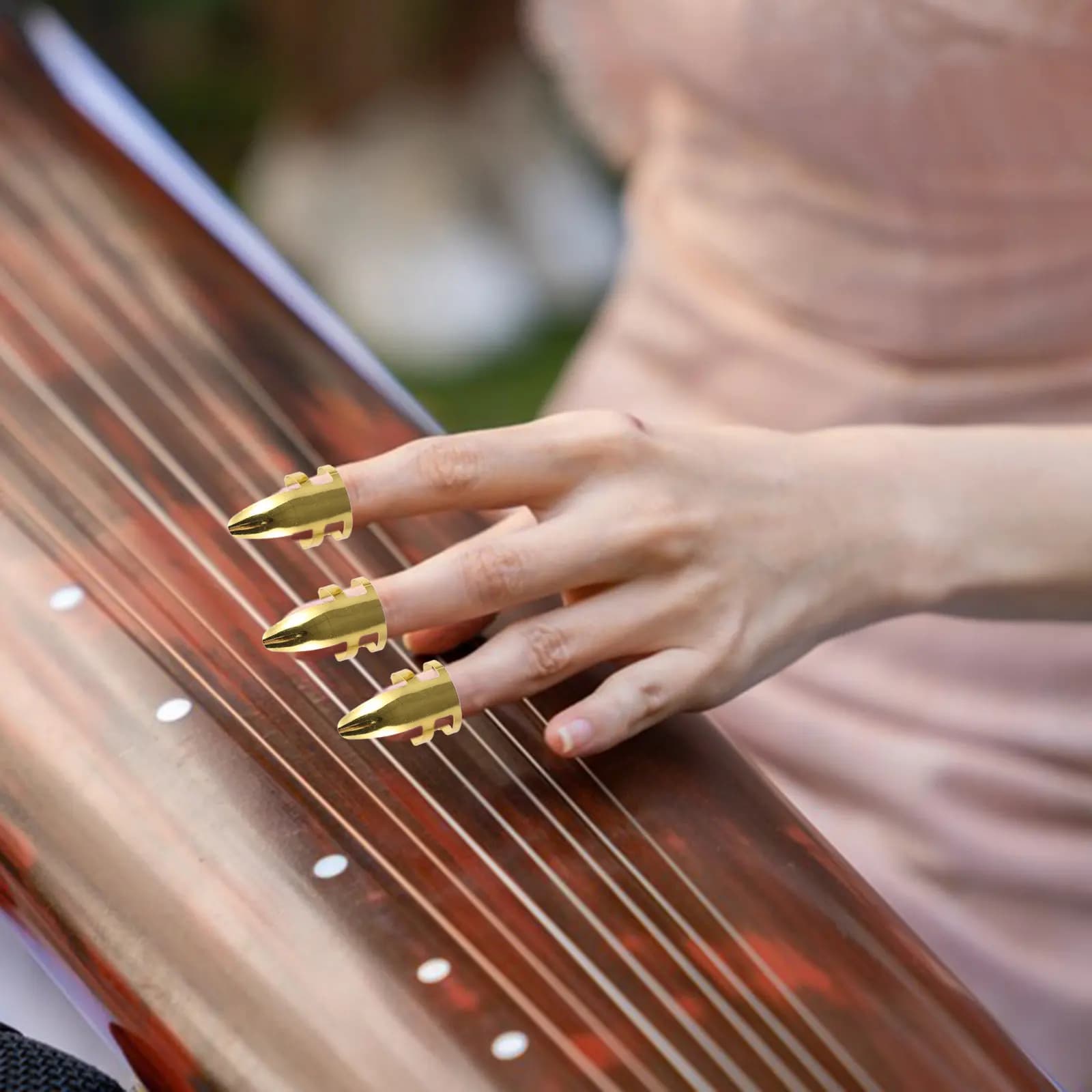 Set di 1 plettri in metallo durevoli regolabili per dita e pollice, accessori per pratica di chitarra e banjo, plettri per pollice