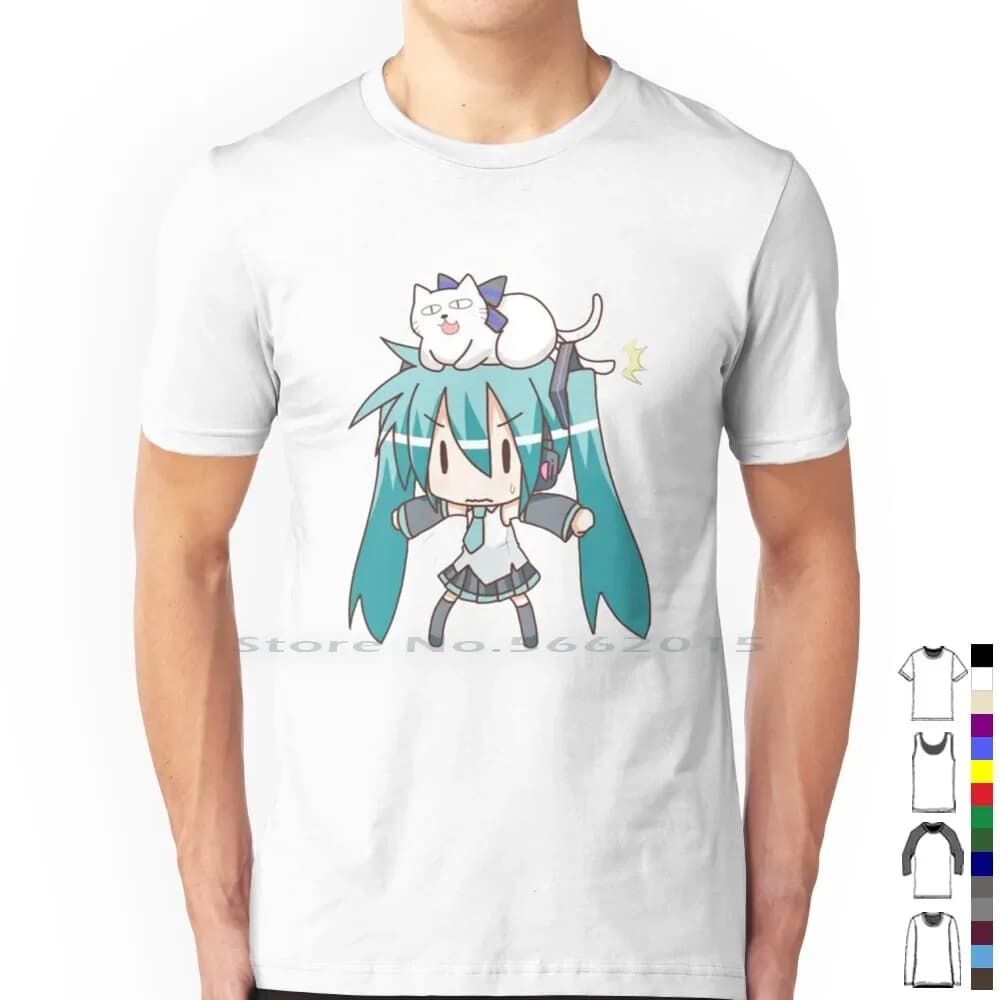 Maglietta Miku 100% cotone Kawaii Manga Anime Girl maglietta giapponese a maniche lunghe corta