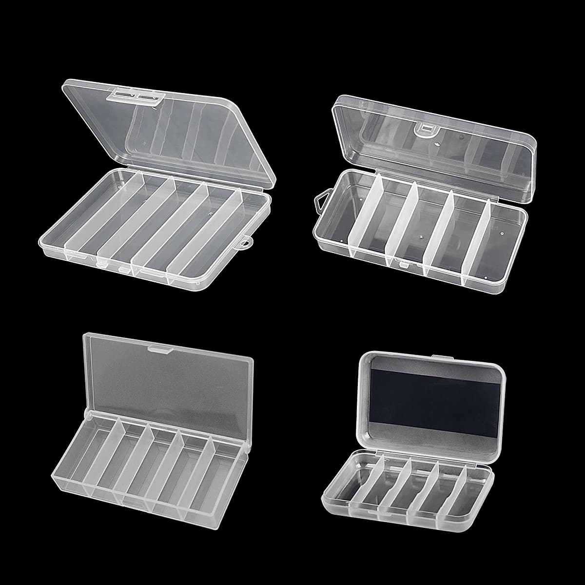 5 Grid Clear Plastic Fishing Tackle Storage Box Jewelry Making Findings Organizer Box Container Case Utility Box
