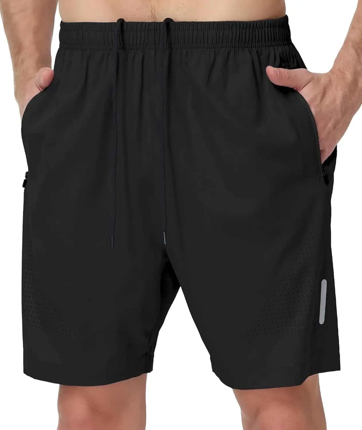 Pantaloncini Sportivi da Uomo 7' Ultra-Leggeri ad Asciugatura Rapida per Corsa, Allenamento, Basket con Tasche con Cerniera, Tennis