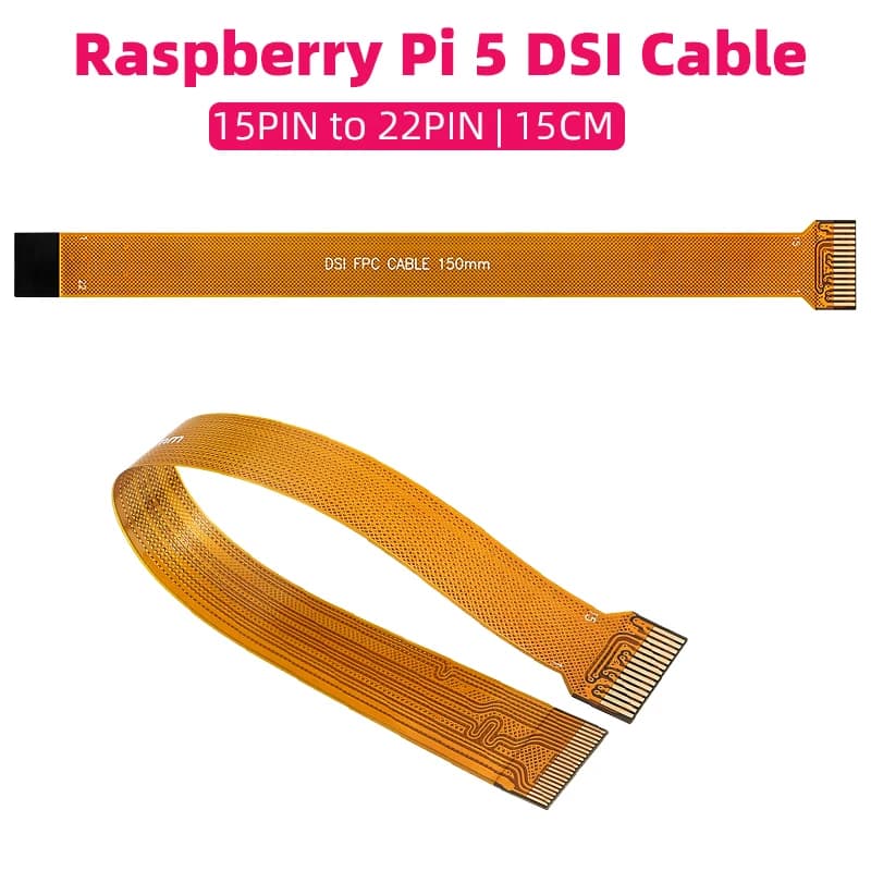 Raspberry Pi 5 DSI cable from 22 pin to 15 pin Flexible flat cable FPC connection line for display screen RPI 5 Pi5 DSI