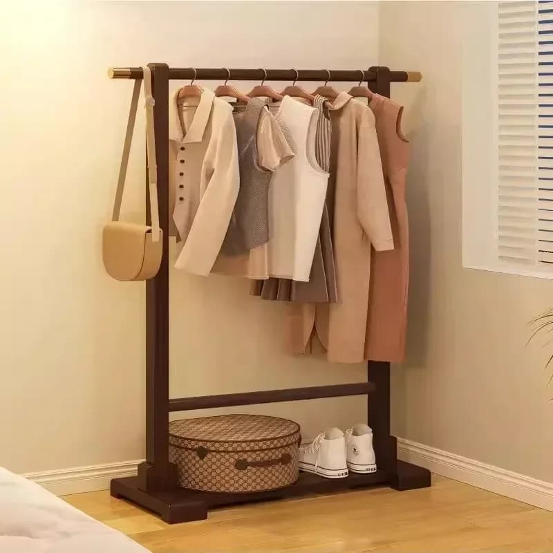 Minimalist Hanging hanger household floor-to-ceiling coat rack bedroom bedside at night clothes artifact rental house