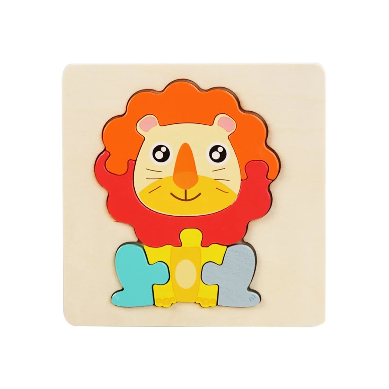 3D Wooden Game, Animal & Vehicle Matching Board, Educational Toy for Kids, Smooth Surface, Easy-Grip Block