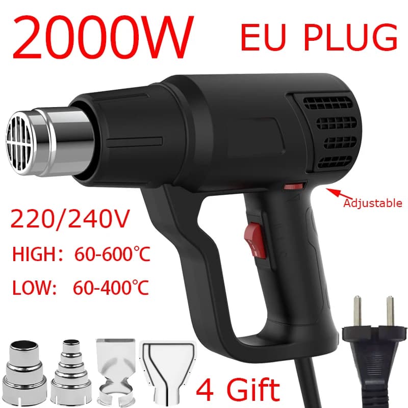Asciugatrice per pistola ad aria calda Termoregolatore Pistola per avvolgimento termoretraibile Termoventilatore pneumatico Ventilatore termico Ventilatore per asciugatrice industriale Pistola termica in plastica